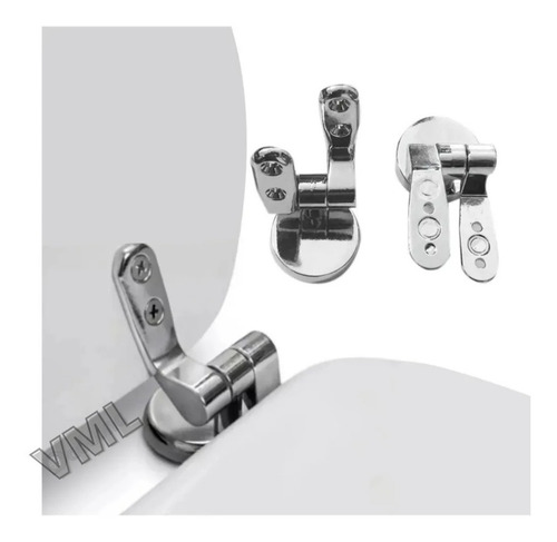 Set Repuesto Bisagras Herrajes Metal Asiento Tapa Inodoro