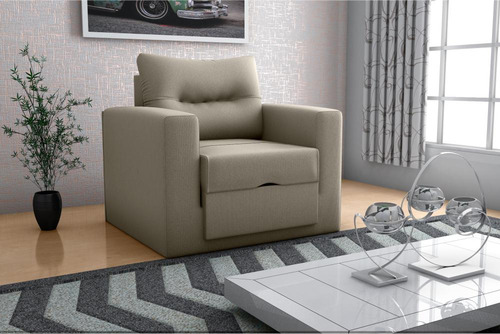 Sofá Cama Marissol 1 Lugar Suede Capuccino