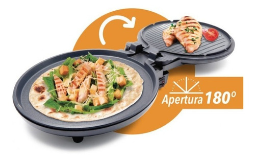 Imagen 3 de 5 de Pizza Maker Home Elements 1300w Antiadherente Crepera Planch