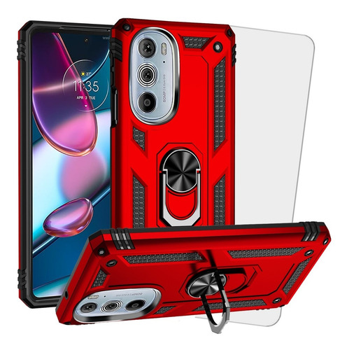Funda Iron + Vidrio Para Motorola G52 Con Anillo 360 Soporte