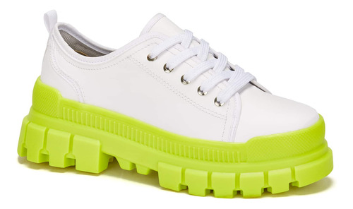 Tenis Con Plataforma Andrea Suela Chunky Para Dama Blanco