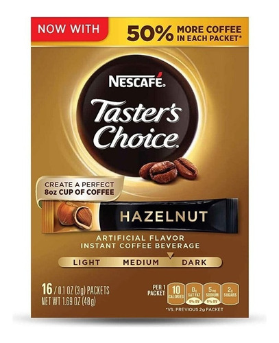 Nescafe Tasters Choice Instantáneo Sabor Avellana 16 Bolsas