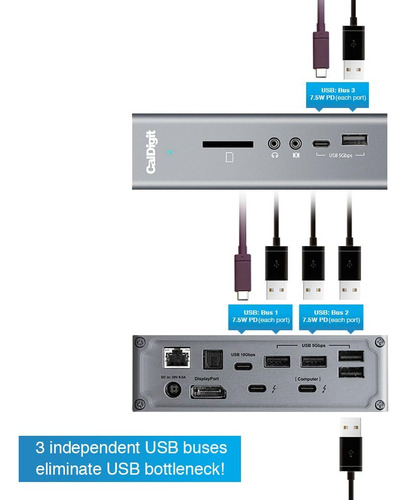 Caldigit Ts3 Plus Thunderbolt 3 Dock - 87w De Carga, 7x U...