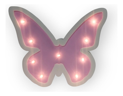 Mariposa Con Luces Led Luminoso Candy Bar Rosa