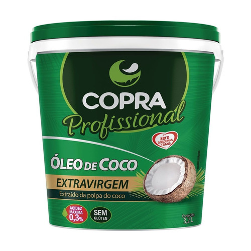 Balde Oleo De Coco Extra Virgem Copra - 3,2 Litros