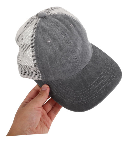 Gorra Béisbol Malla Transpirable Unisex - Ajustable, Gris