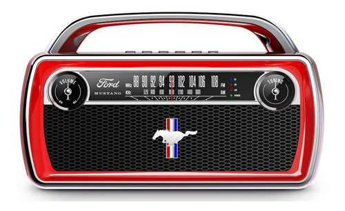 Rádio Estéreo Portátil Am/fm, Bluetooth, Design Mustang 65