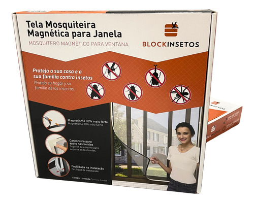 Tela Mosquiteira Magnetica Mosquiteiro Janela 130x130cm