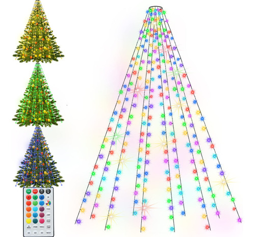 Luz Arbol Navidad Que Cambian Color Control Remoto 200 Led