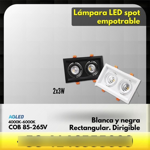 Lampara Spot Empotrable Led Dirigible 6w Circular Blanco 4k