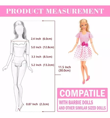 Roupas: 10 Roupas P/ Barbie + 10 Pares De Sapatos Pés Reto