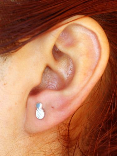 Aretes Broqueles Piña Piñita De Plata Ley .925 Dama Niña