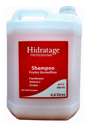 Shampoo S/ Sal Hidratage Frutas Vermelhas Em Galão 4,6 L