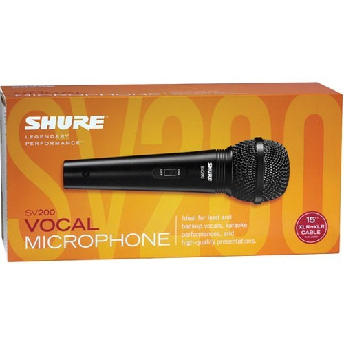 Micrófono Dinámico Shure Sv200 Cardioide Con Cable Color Negro