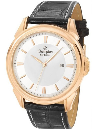 Relógio Masculino Champion Dourado Ca21204z Pulseira Couro