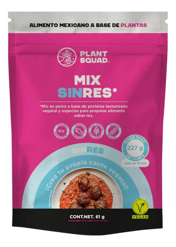 Mix Sabor Res Sin Soya Carne Vegana Plant Squad 61 G