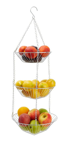 Oneshow Cesta Colgante Alambre 3 Nivel Soporte Para Fruta
