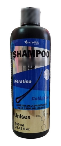 Shampoo Anticaída Con Keratina Y Colágeno 950ml Sin Sal