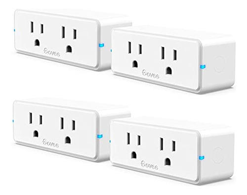 Govee Dual Smart Plug 4 Pack, 15a Wifi Bluetooth Outlet, Wor