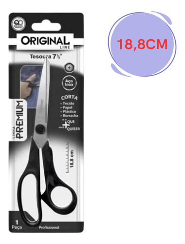 Tesoura 7 1/2 Para Corte Multiuso Em Aço Inox Original Line
