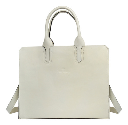 Bolsa Hueso Beige De Piel Para Mujer Tote Shopper Moda