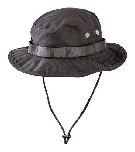Imagen 1 de 5 de Sombrero Jungla Táctico Australiano Boonie Hat Ripstop Negro