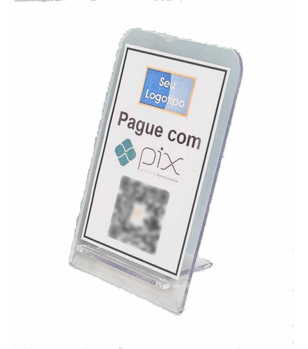 Kit 5 Expositor Display A4 Encaixe Mesa Balcão Avisos Pix Qr