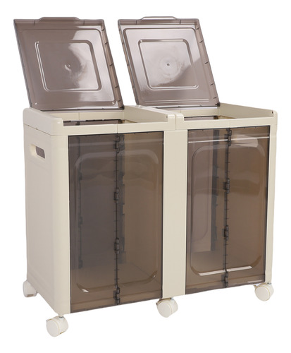 Contenedor De Almacenamiento Apilable Con Ruedas Plegables D
