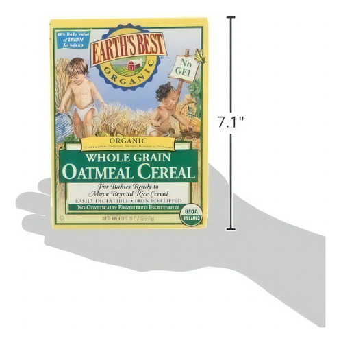 Earth's Best Cereal Avena Organica Comida Bebé 227g 3 Pack