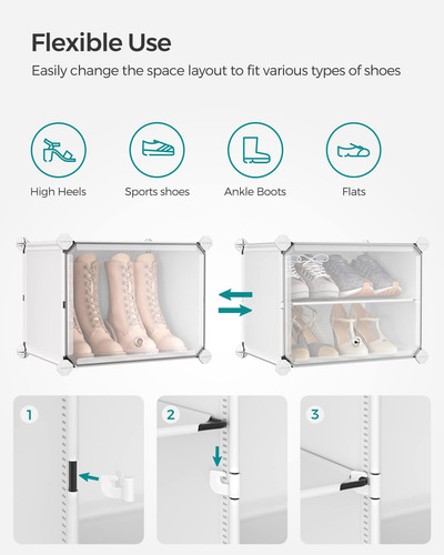 Zapatero Modular De Plástico Blanco 10 Compartimentos
