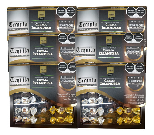 Chocolate Colección Licor 8p 160g C/u Tequila Irlandesa Café