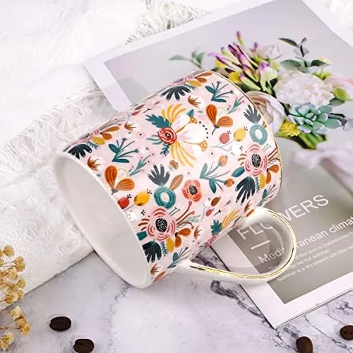 Urqueen Taza De Café De Cerámica Para Mujer, Taza De Agua De