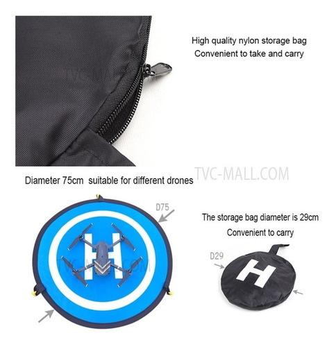 Imagen 2 de 5 de Dji Mini 2 Y 3 Drone Landing Pad 75cm Base De Aterrizaje