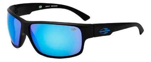 Óculos de sol Mormaii Joaca 2 One size armação de grilamid cor preto-fosco, lente azul de policarbonato degradada, haste preto-fosco de grilamid
