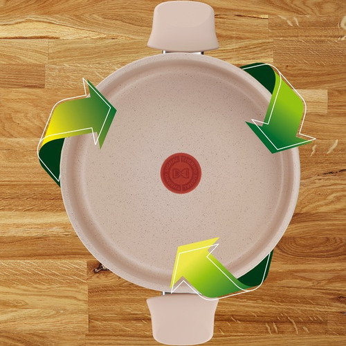 Olla De 24 Cm T-fal Delight Con Antiadherente, G2934602 Beige