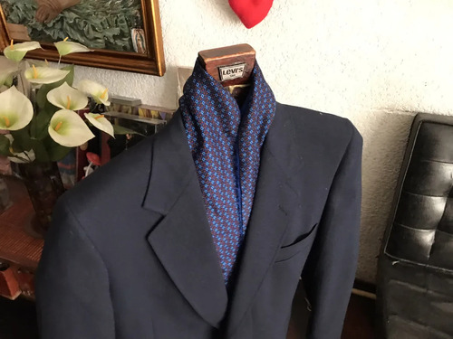 Tommy Hilfiger Blazer Wool Worsted Made In Usa Azul Lisa 40r (Usado)