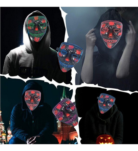 Máscara De Hacker Máscara De Halloween Máscara Con Luz Led