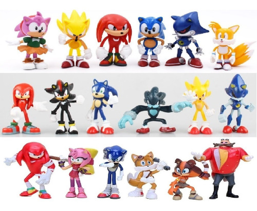 18 Miniaturas Turma Do Sonic Eggman (robotinik) + Shadow