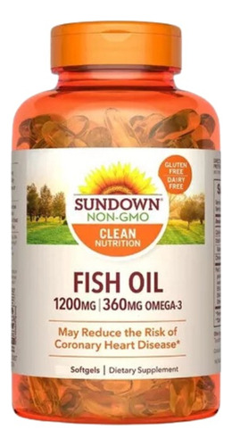 Fish Oil 1200mg Sundown 200 Soft Omega 3 360mg Dietafitness