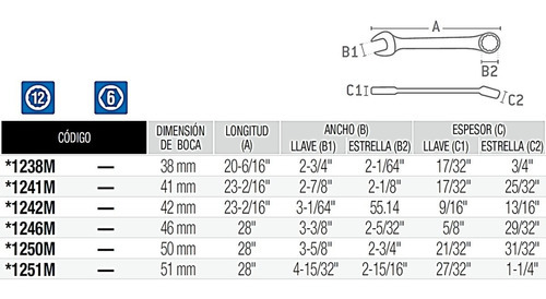 Llave 29mm Mixta Pulido Combinada Milimétrica Urrea 1229m
