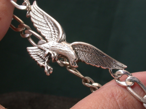 Pulsera Plata 925 Unisex Aguila Luli Pesada Se Puede Grabar