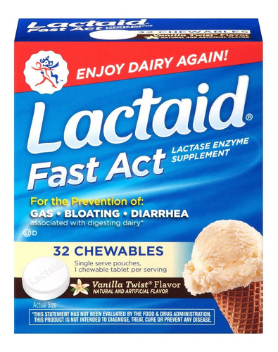 Lactaid Fast Act Lactosa Alivio De La Intolerancia Masticabl