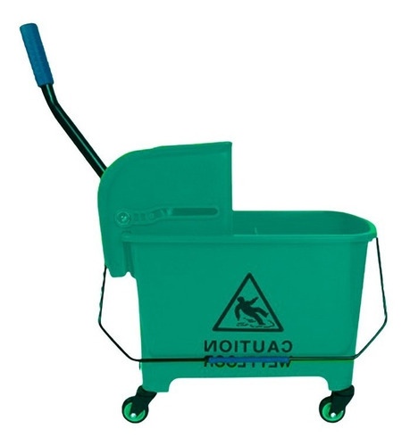 Cubeta De Carrito Con Exprimidor 20 Litros Diferente Colores Color Verde