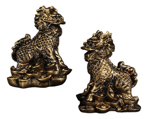 ! Ornamento Chino De La Estatuilla De De Chi-lin Cobre