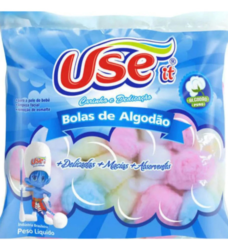 Algodão Bolas Colorido Remove Maquiagem Esmalte 20g Useit