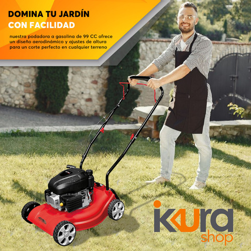 Podadora De Césped A Gasolina Adir 13240 Potencia 3hp Rojo