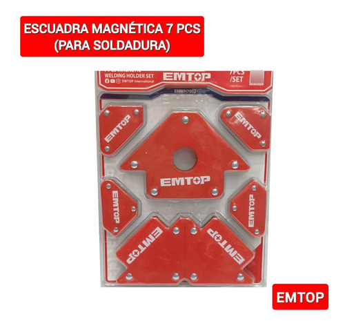 Escuadra Magnética 7 Pza ( Para Soldadura  ) Emtop 