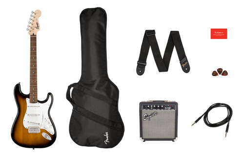 Kit Guitarra Fender Squier Stratocaster Pack Completo + Amp