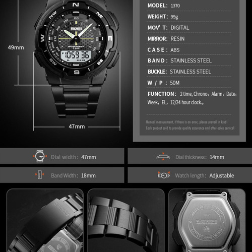 Reloj Cronógrafo Luminoso De Moda Skmei 1370