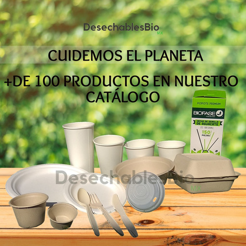 Imagen 4 de 6 de 50 Tapas Vasos Desechables 10-20 Oz. Biodegradables De Pla